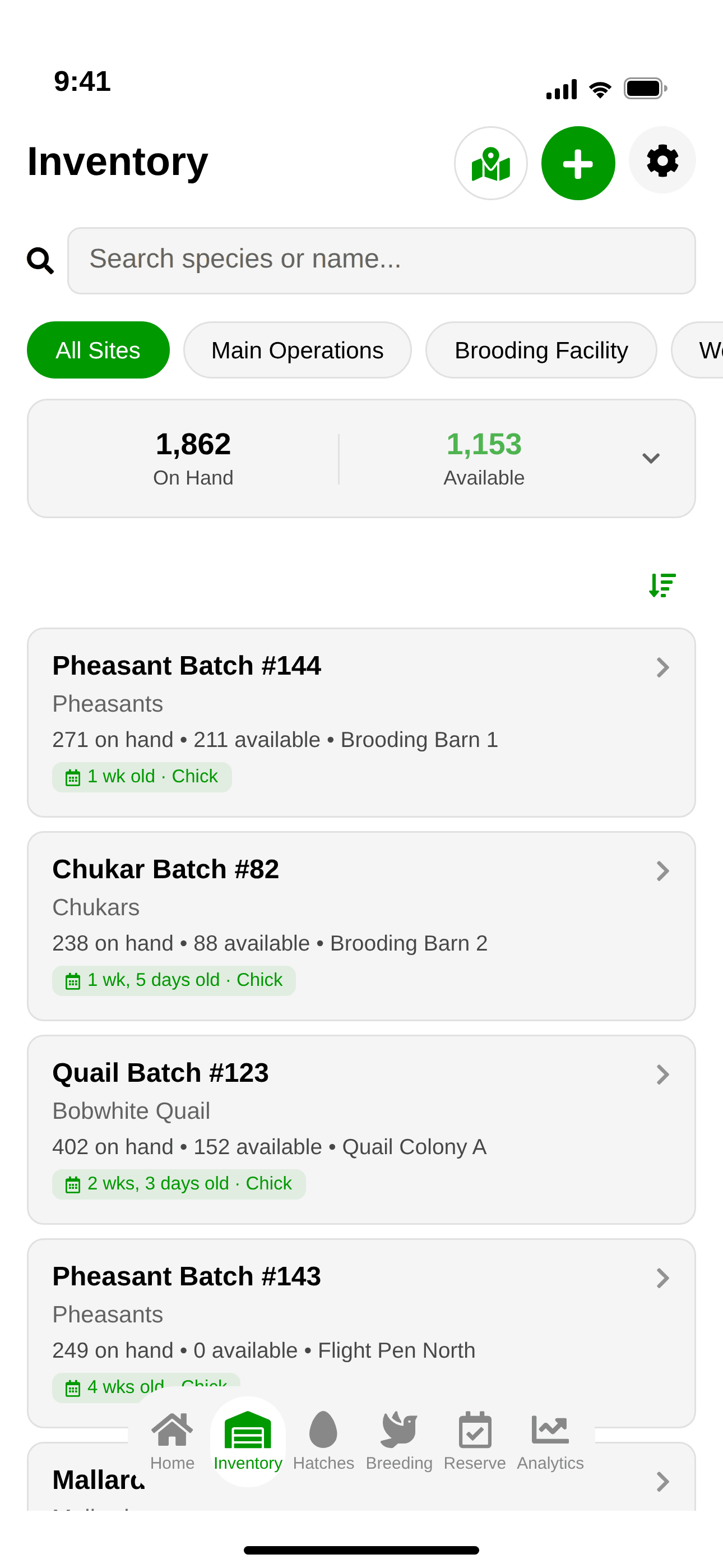 HatchTracker app screenshot