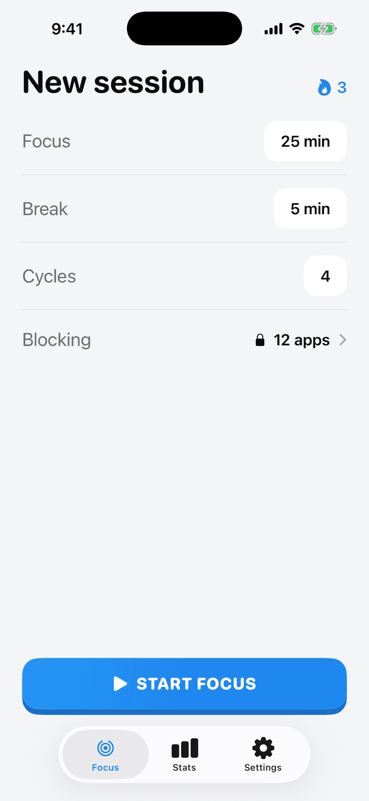 Podoro app screenshot